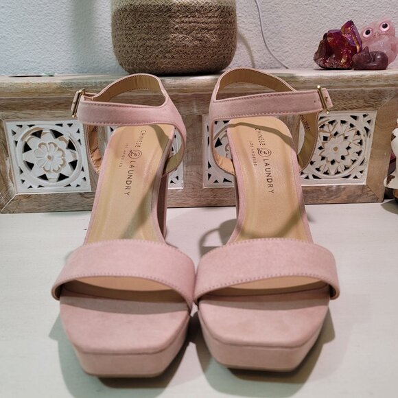 Chinese Laundry Alanah Ankle Strap Platform Sandals in Nude Women Sz 10 Chic - Picture 3 of 13